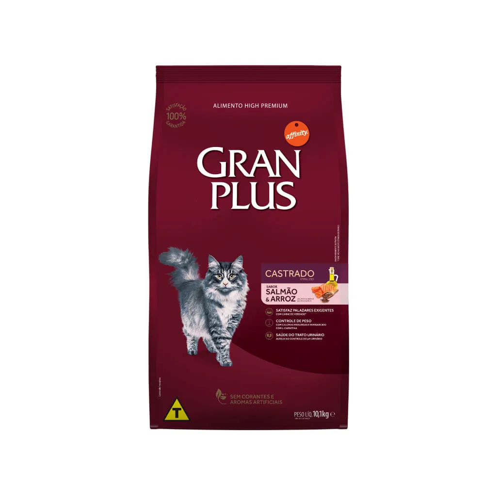 Gran Plus Gato Adulto Castrado sabor Salmón & Arroz - 10.1 kg