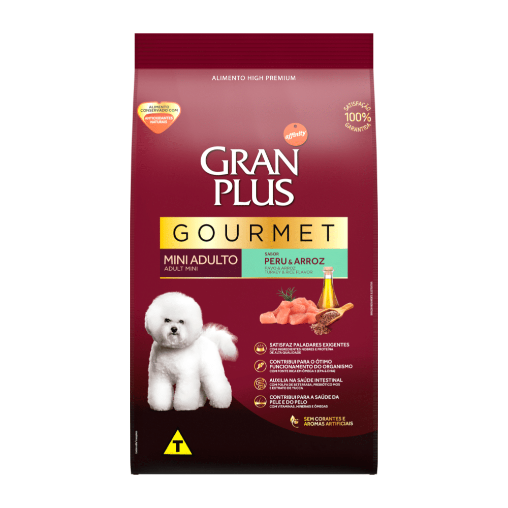 Gran Plus Gourmet Mini Adulto sabor Pavo & Arroz - 10.1 kg.