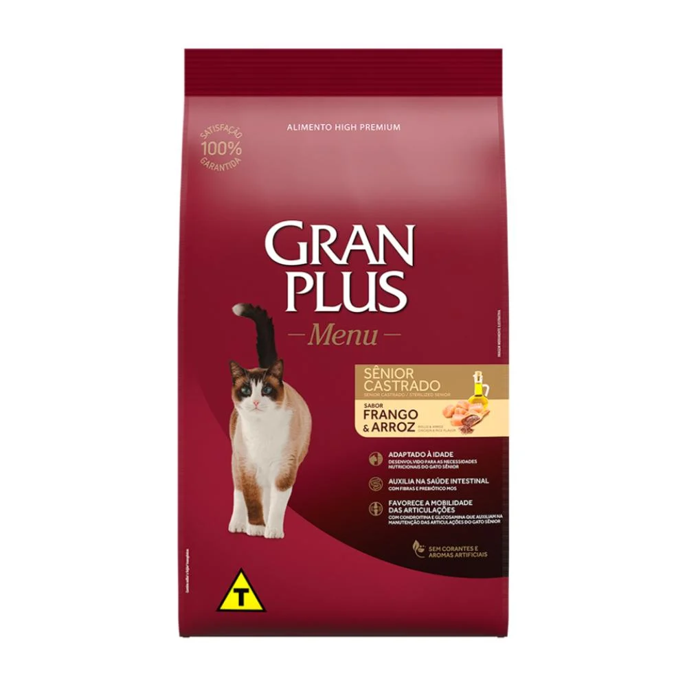 Gran Plus Gato Senior Castrado sabor Pollo & Arroz - 10.1 kg.